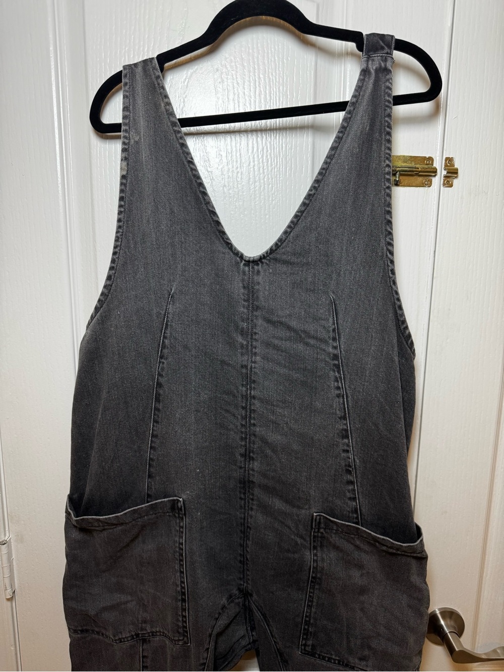 ❗️SALE Free People We The Free High Roller Overalls Faded Black Slouchy Jumpsuit - Picture 4 of 8